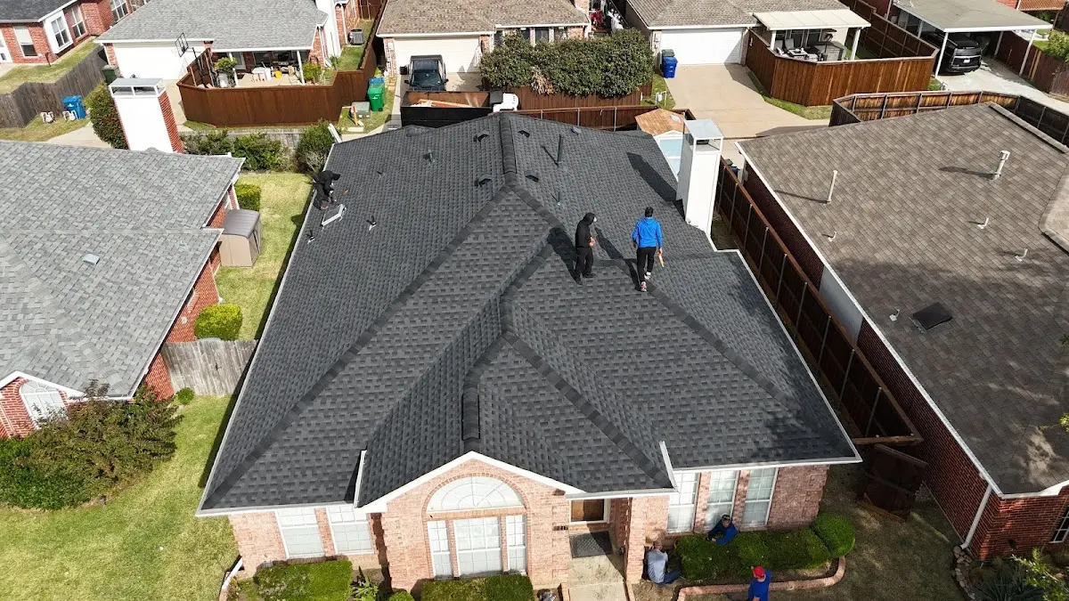 Slate & Tile Roof Repair work in progress on a Perry Heights property